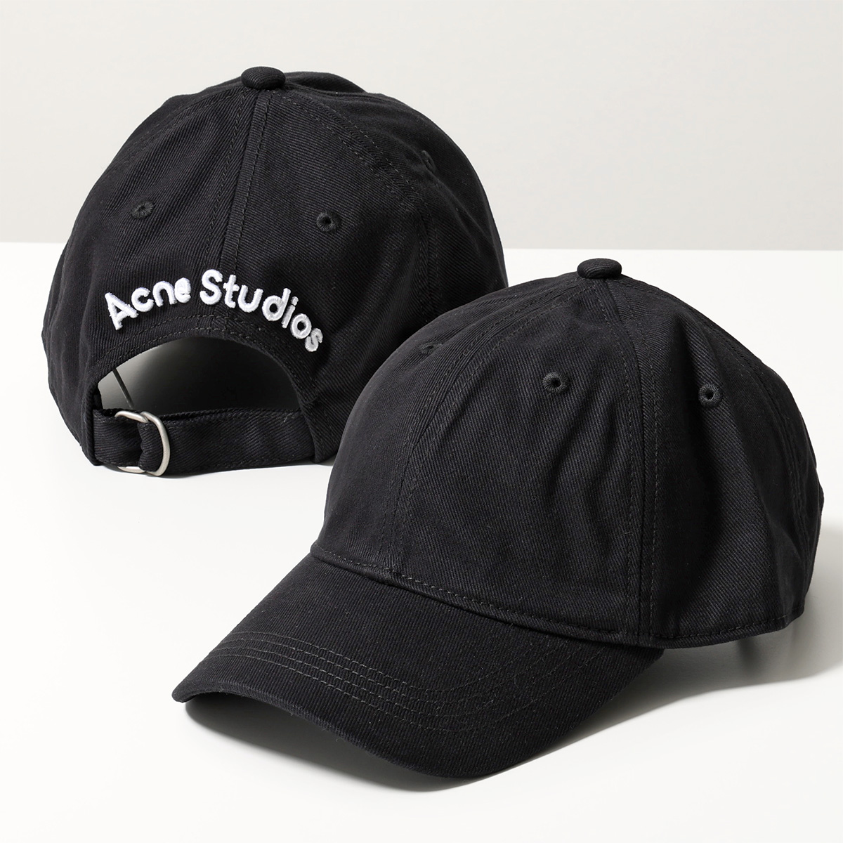 Acne Studios ブラックのキャップ Acne Studios - ツイルロゴキャップ - ブラック