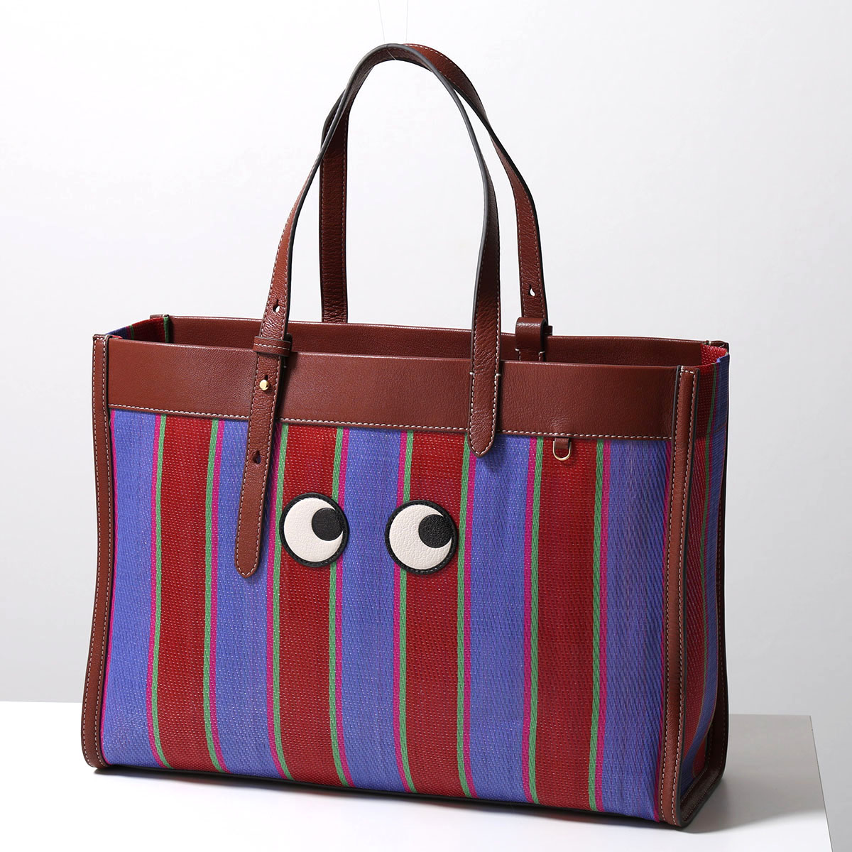 極美品 アニヤハイアンドマーチ ハンドバッグ　マルチカラー 2way ストライプ ANYA HINDMARCH アニヤハインドマーチ ショルダーバッグ