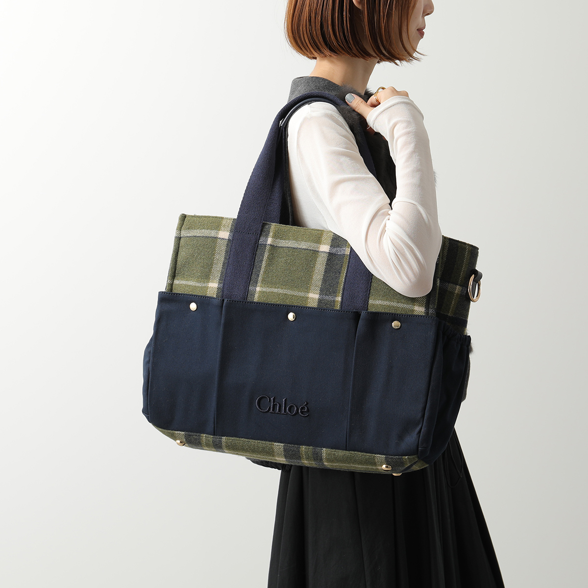 【期間限定値下げ中！】Chloé クロエ マザーズバッグ ネイビー 付属品あり 期間限定値下げ中！】Chloé クロエ マザーズバッグ ネイビー