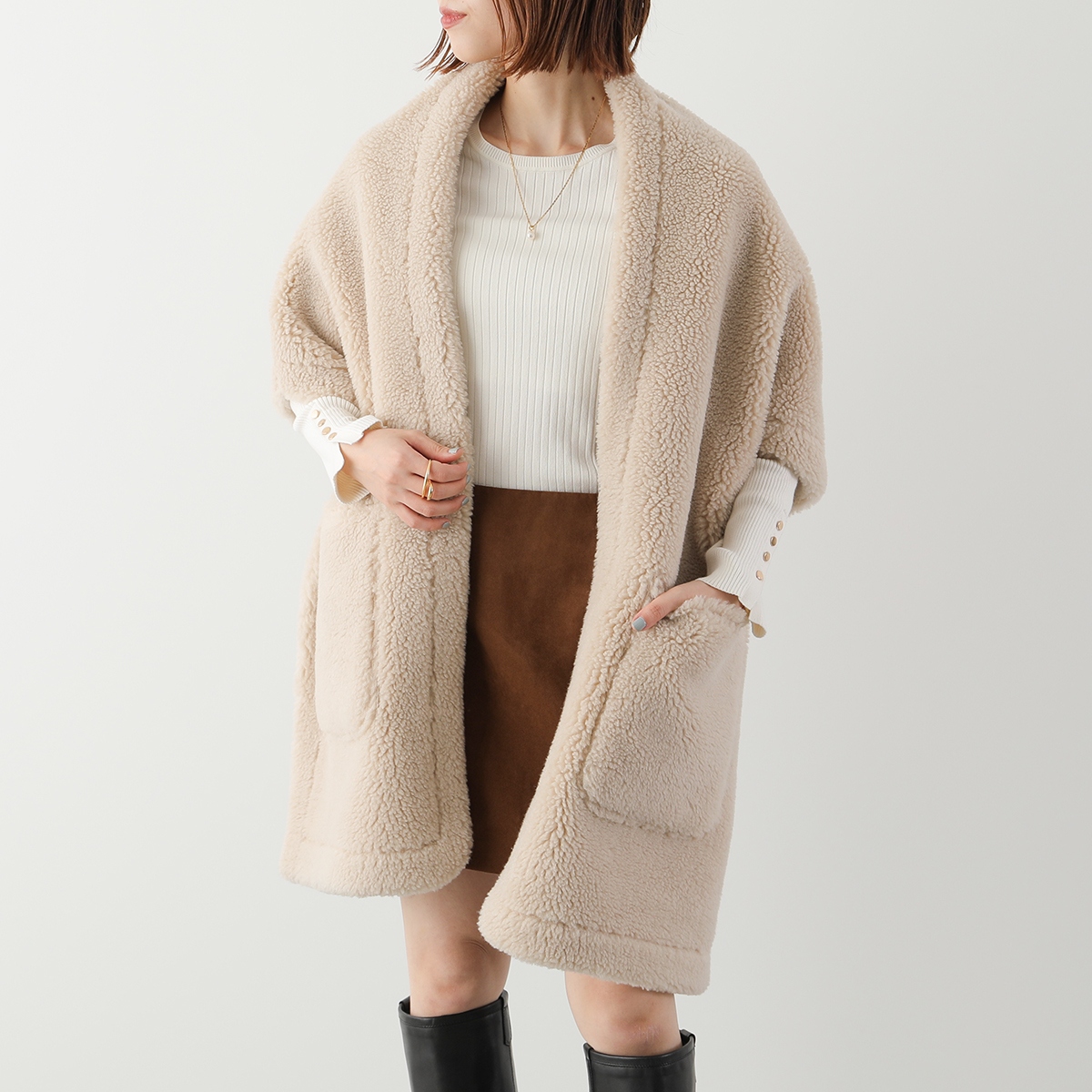 Musee別注】QTUME クチューム ケープ 24516 レディース テディライク