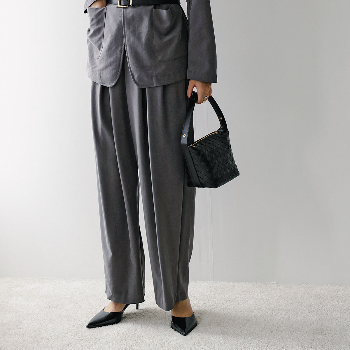 Le Melange（ル・メランジュ） タックパンツ 8543502 レディース