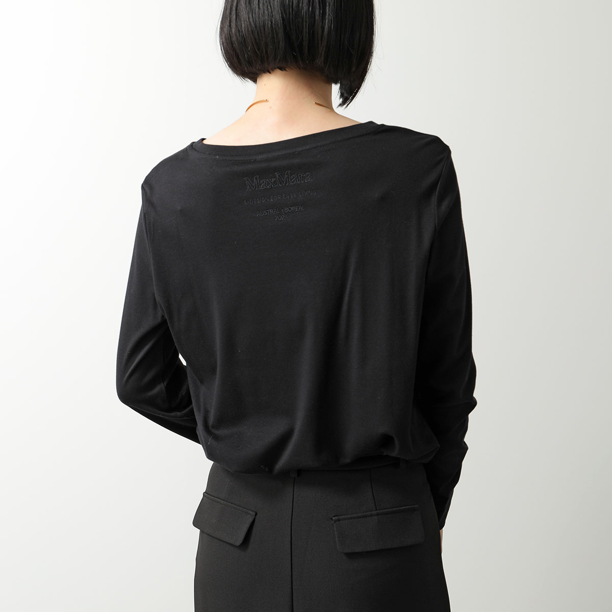 未使用タグ付き マックスマーラ ブラウス 長袖 黒 カットソー ブラック S MAXMARA MAX MARA エス マックスマーラ カットソー FUTURO
