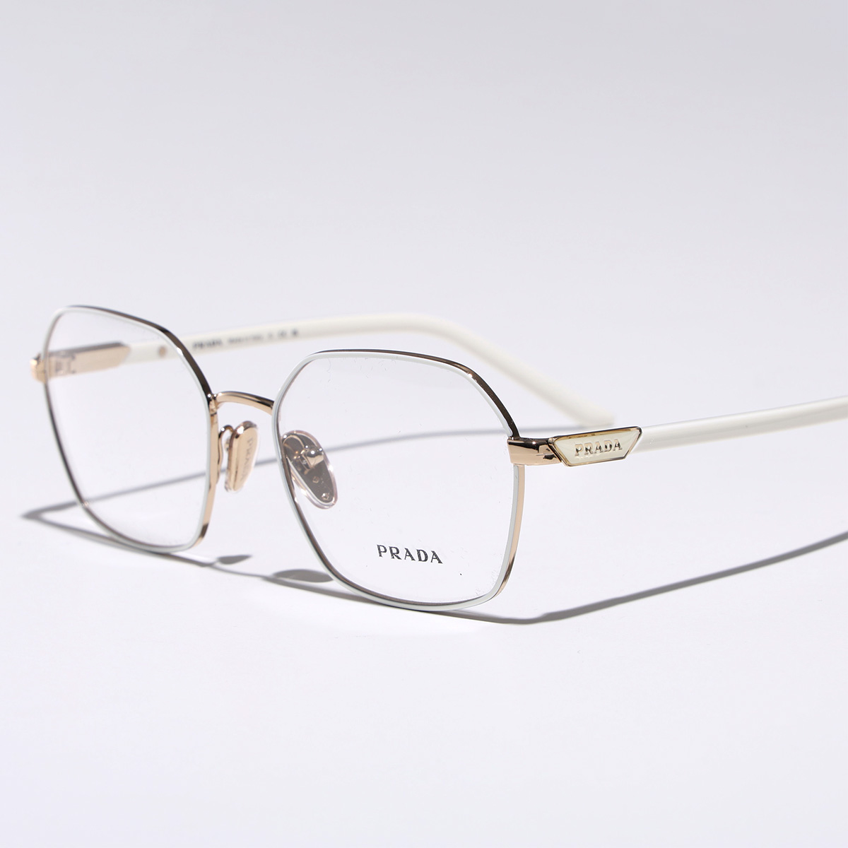 PRADA（プラダ） メガネ VPR 55Y レディース ポリゴン型 メタル