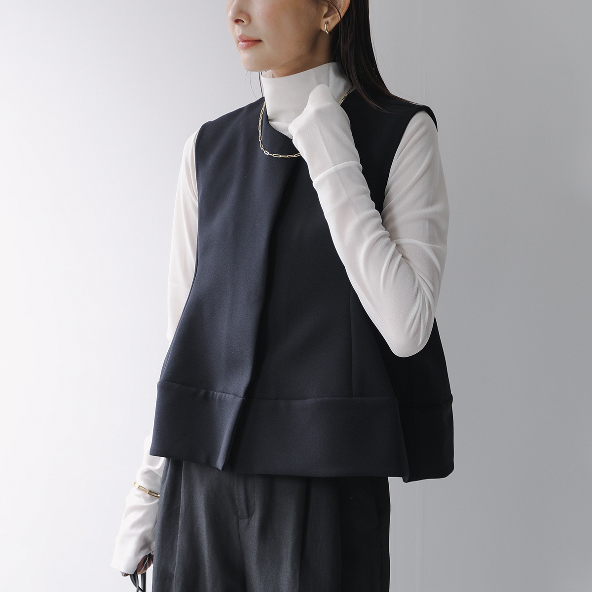 anana(アナナ) ベスト a69-014 レディース ショート ペプラム anana(アナナ) ベスト a69-014 レディース ショート ペプラム