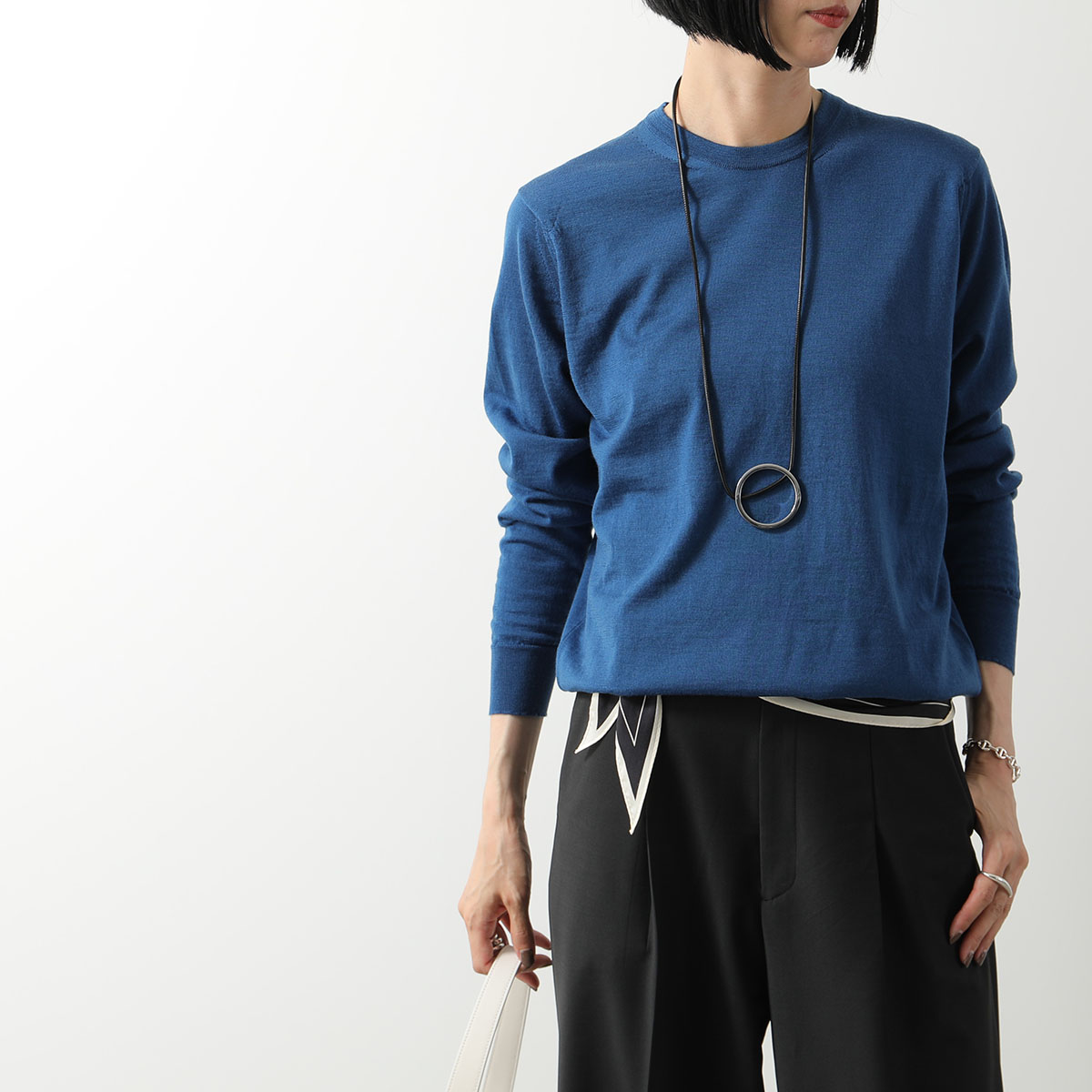 美品 JOHN SMEDLEY 英国製 30G クルーネックニット ブラック M JOHN SMEDLEY（ジョンスメドレー） セーター DAVID デイビッド メンズ