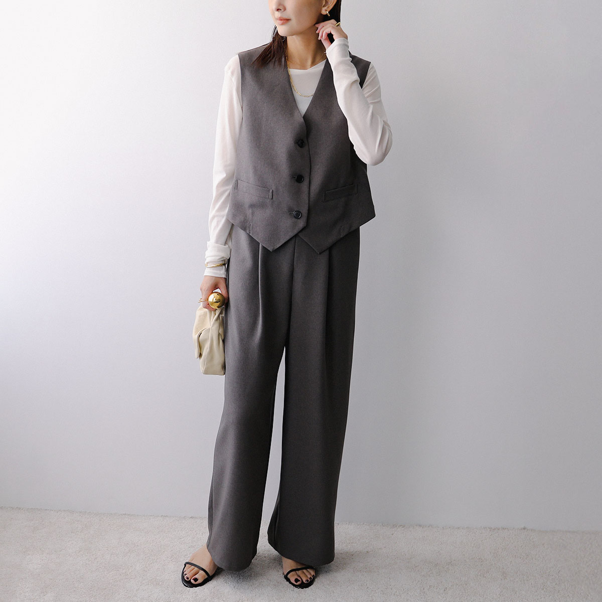 Trois trois トロワ サロペット T256-87046 レディース オールインワン