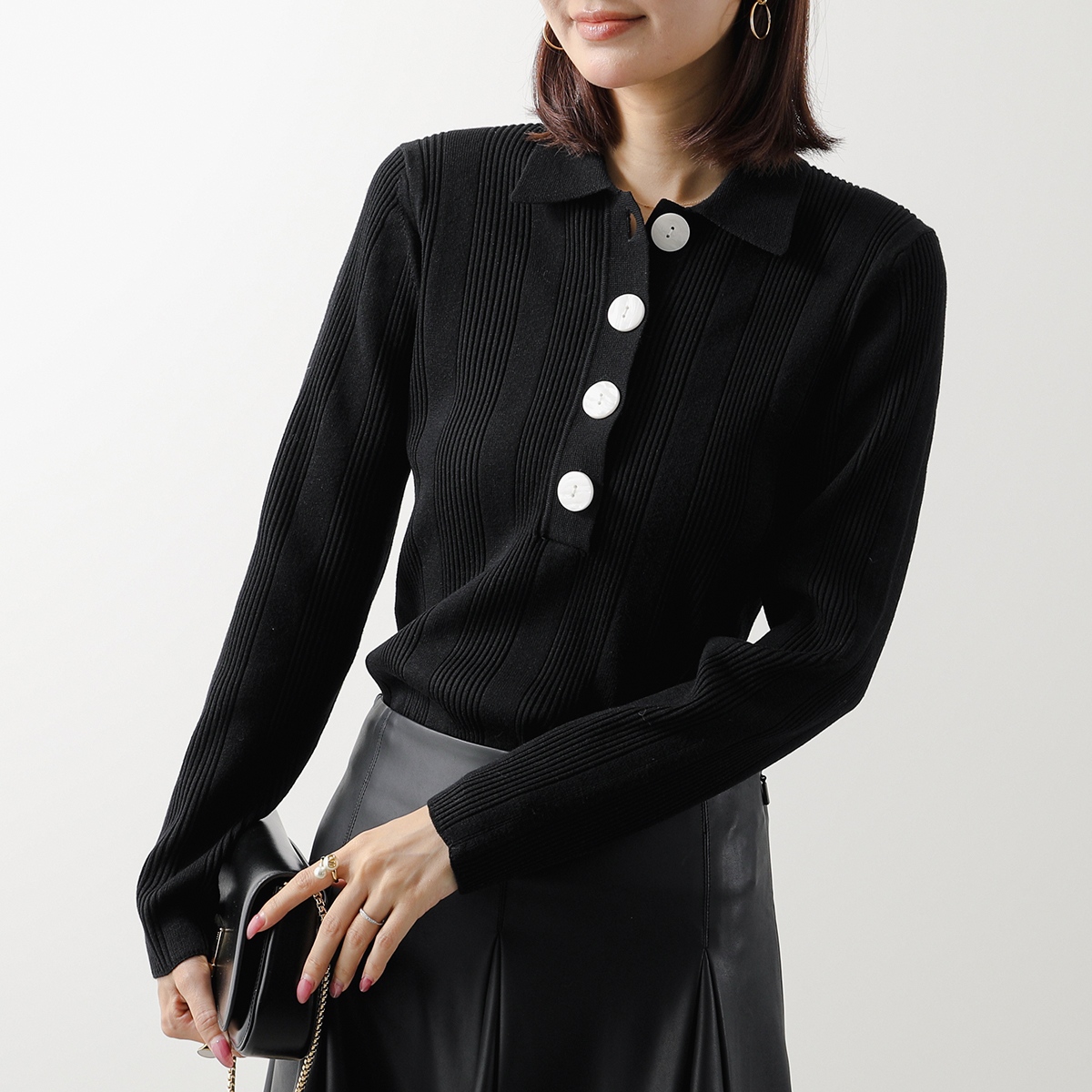 ドナドナ Mulberry | ラナ トップハンドル | ブラック ハイグロスレザー | Women