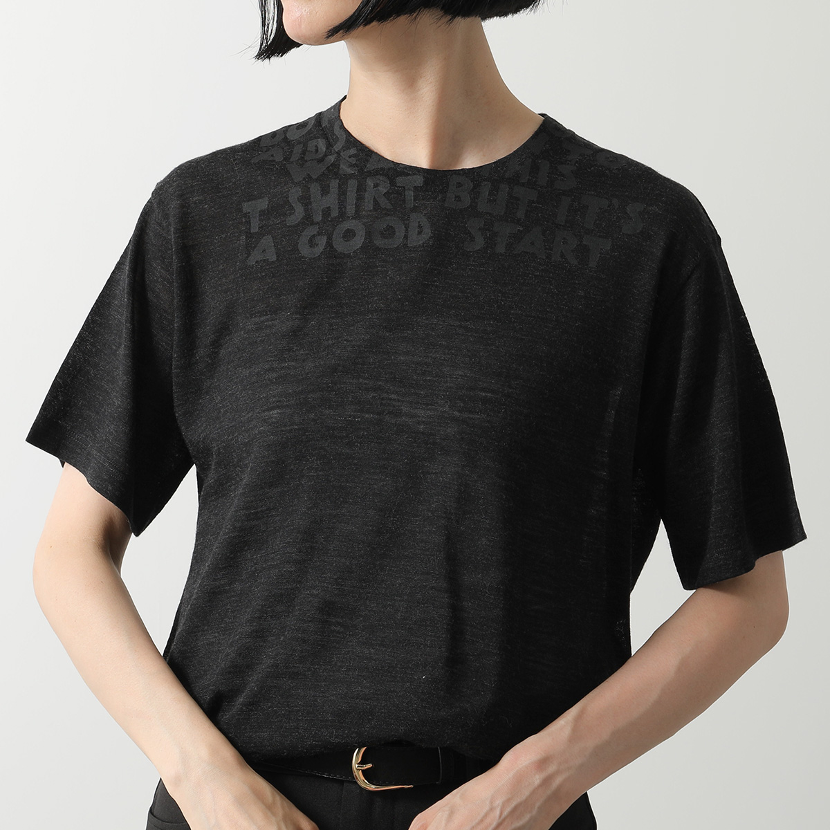 MM6 エムエムシックス メゾンマルジェラ Tシャツ SH2GC0027 M20123 レディース エイズT モチーフ 半袖 ウール クルーネック 899 SH2GC0027M20123899の画像