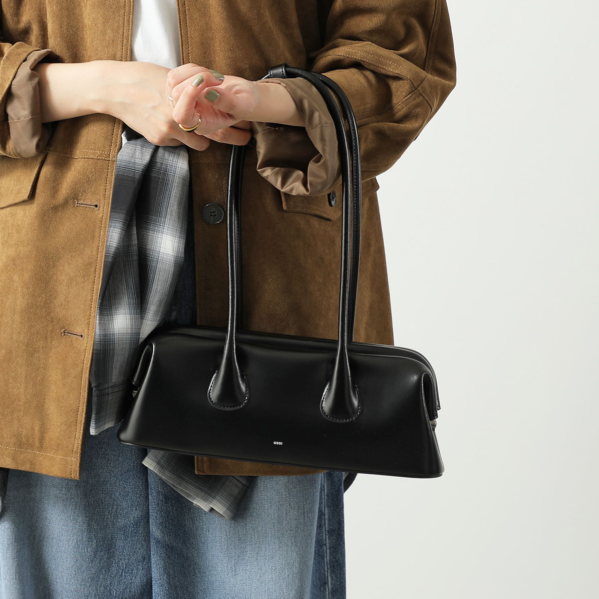 OSOI オソイ ハンドバッグ BOAT WIDE MINI レディース レザー