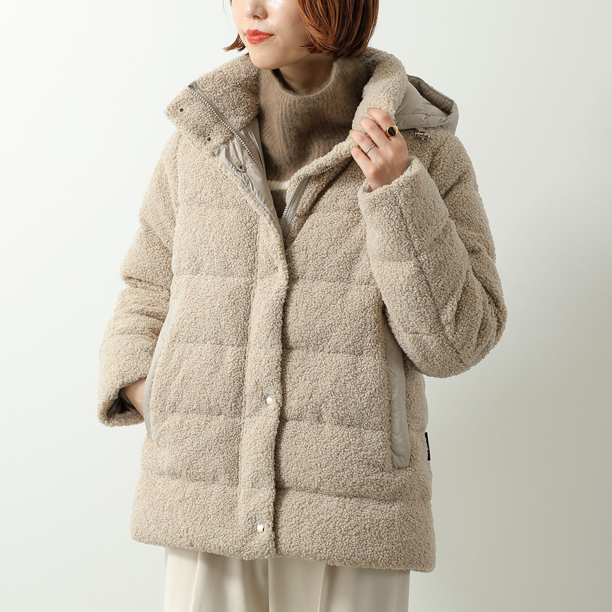 ケープホーンフード付き ダウンコート　モカ ケープホーン CAPE HORN ダウンジャケット キーナマーマスキー DOWN