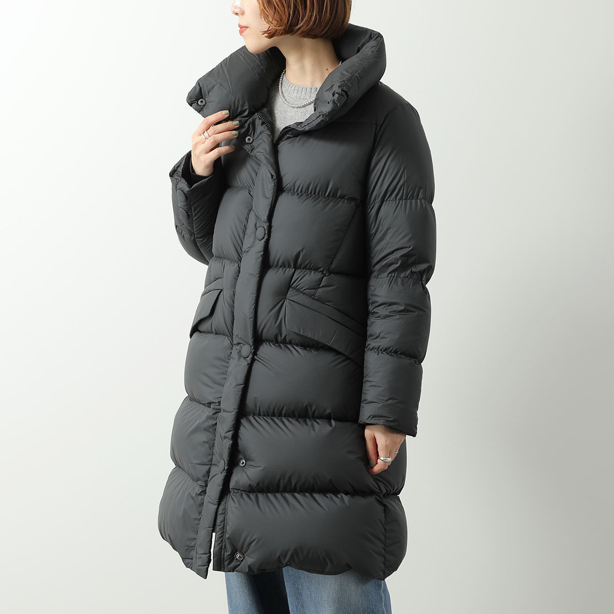 ATHLETA ダウンコート フード付き ブラック/グレー アスレタ（ATHLETA）（キッズ）サッカー フットサルウェア ジュニア