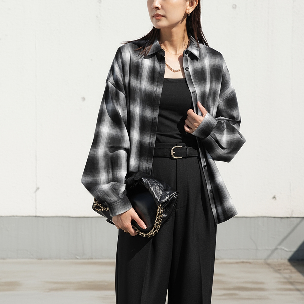 anana（アナナ） シャツ a59-043 レディース チェック柄 シアー