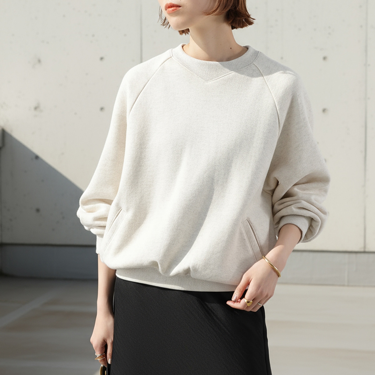 EUPHORIC ユーフォリック トレーナー EU-CT5309 レディース プルオーバー スウェット クルーネック 裏起毛 長袖 カラー2色 /【2025年秋冬新作】【po_sannn】... ホワイト系/グレー系
