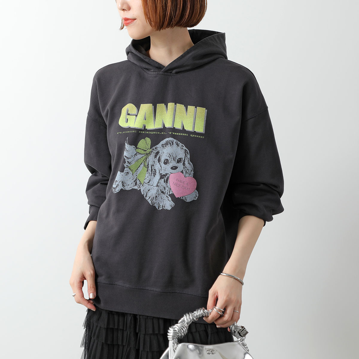 GANNI（ガニー） パーカー Puppy Oversized Hoodie T4360 3654