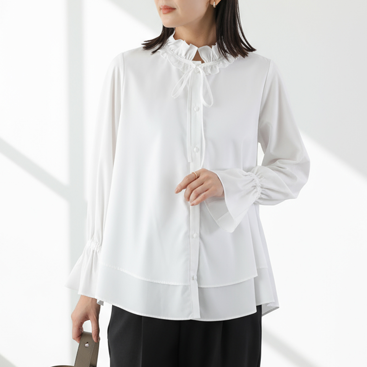 Sono（ソーノ） ブラウス S254BV027 レディース フリル リボン フレア