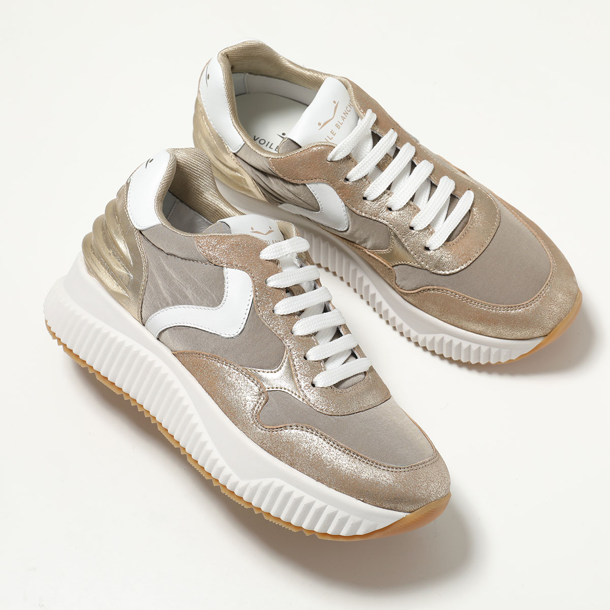 VOILE BLANCHE ボイルブランシェ スニーカー LANA POWER ルナ パワー 2018105.08 レディース ローカット レザー ナイロン 厚底 ロゴ シューズ 靴 カラー2色_2