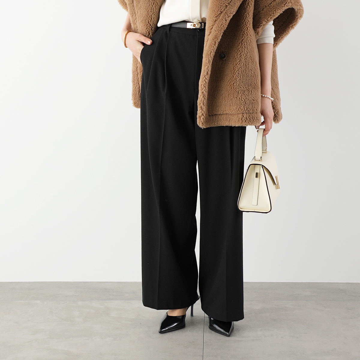 Cafune（カフネ） タックパンツ 545601 レディース ウールライク