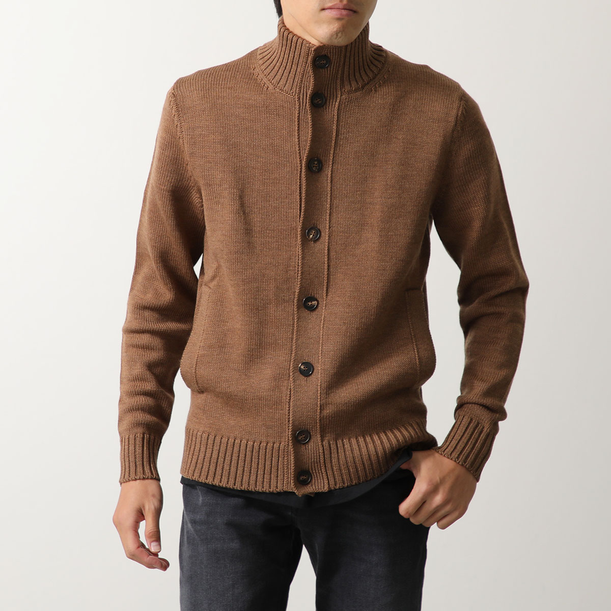 未使用に近い✨ZANONE ザノーネ　ウールカーディガン ブラウン 52 ZANONE（ザノーネ） カーディガン CHIOTO キョート 810100 ZR229