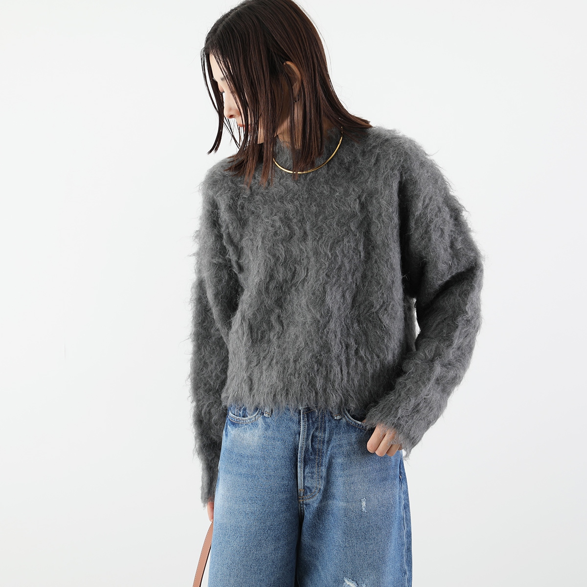 ほぼ新品　パシオーネ　もちもちニット　グレー もちもちハイネックセーター(S オフシロ): トップス｜Right-on公式