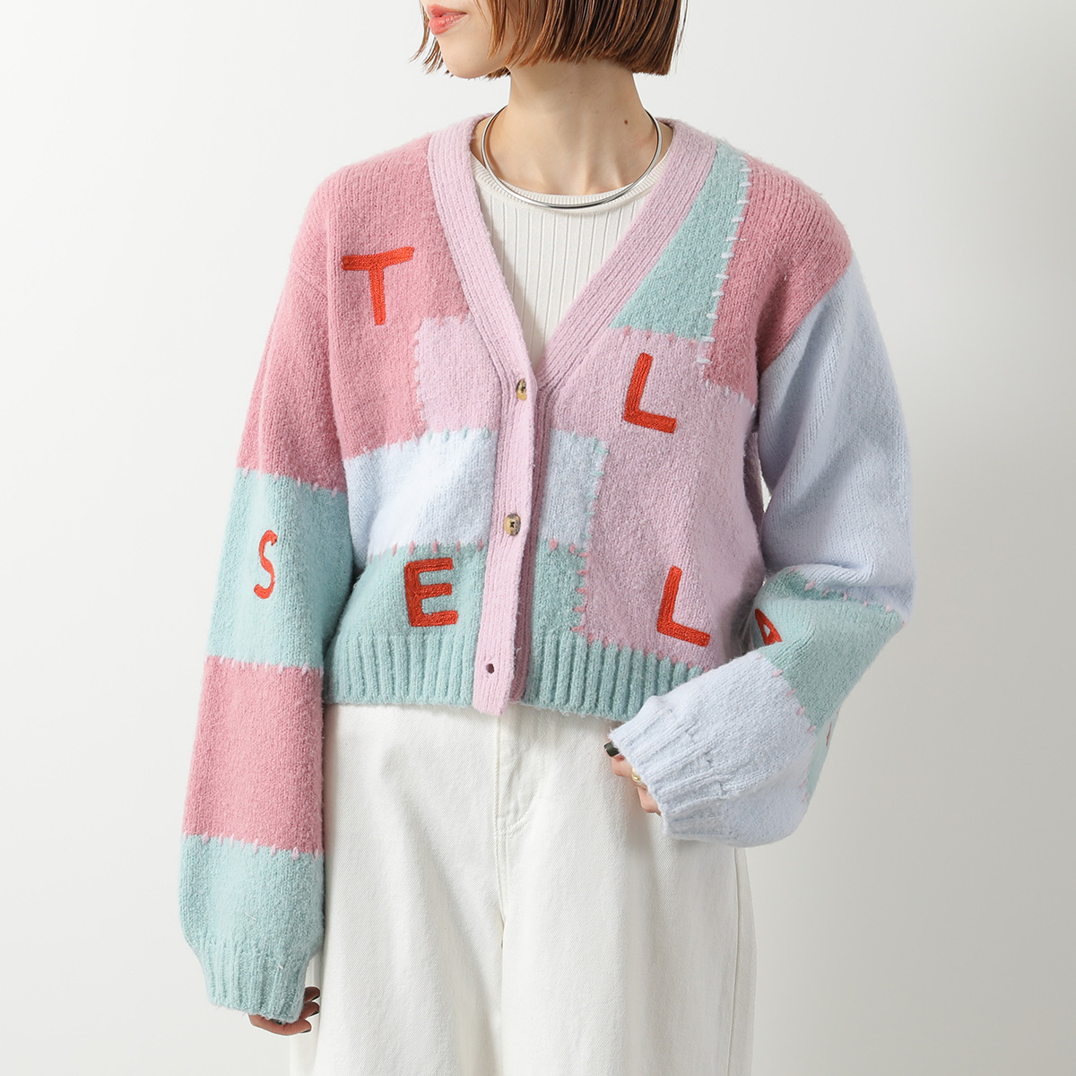 【ステラマッカートニー キッズ】ロゴ モチーフ ニット カーディガン 14＋ Stella McCartney（ステラ・マッカートニー） STELLA McCARTNEY KIDS