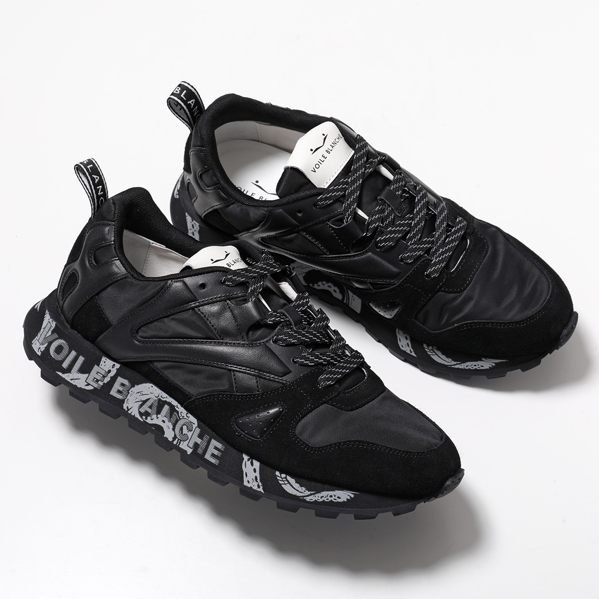 VOILE BLANCHE ボイルブランシェ スニーカー JAG M. 2019600 01 メンズ ナイロン スウェード レザー ローカット 靴 0A01 BLACKの画像