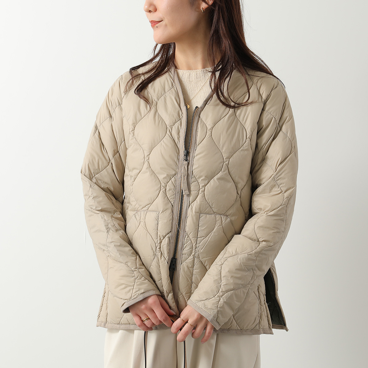 TAION タイオン ダウンジャケット MILITARY V NECK W-ZIP DOWN JKT