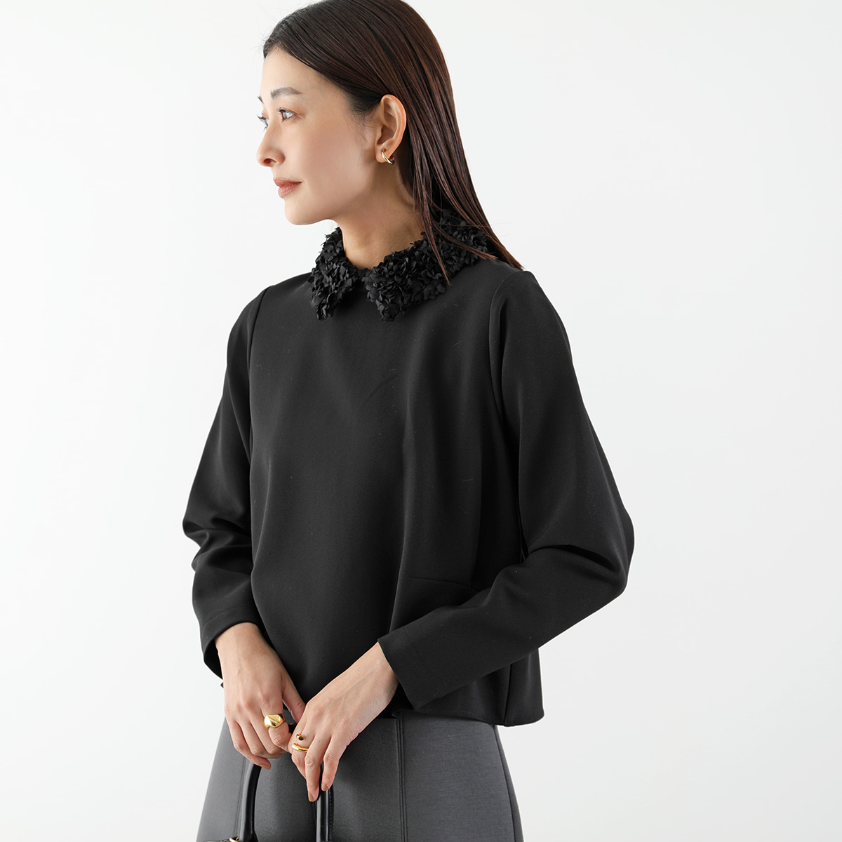 anana（アナナ） ブラウス a59-046 レディース 2way 花びらフリル 襟