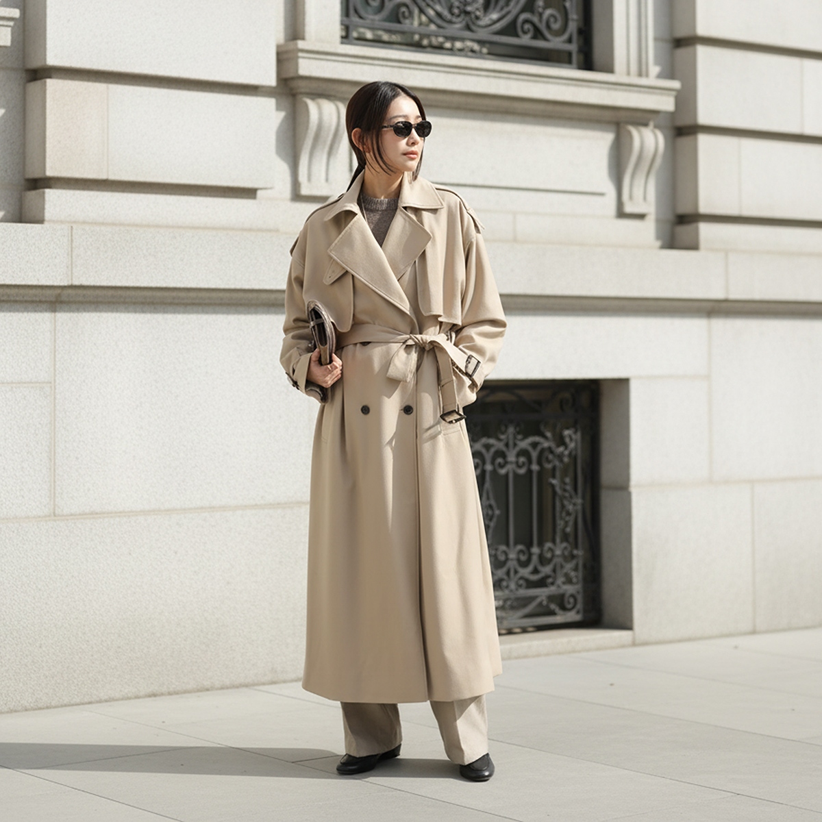 MAISON de R メゾンドアール ウール トレンチコート 259212 レディース