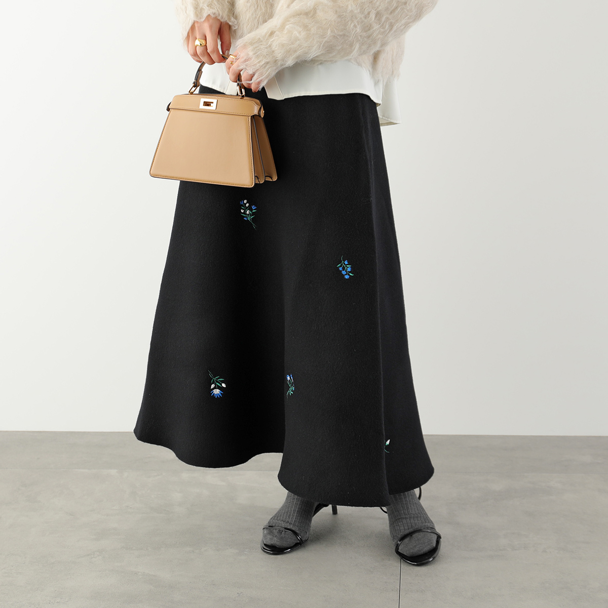 つばるき 10/13Mサイズ LLL LABフローラルニットスカート つばるき 10