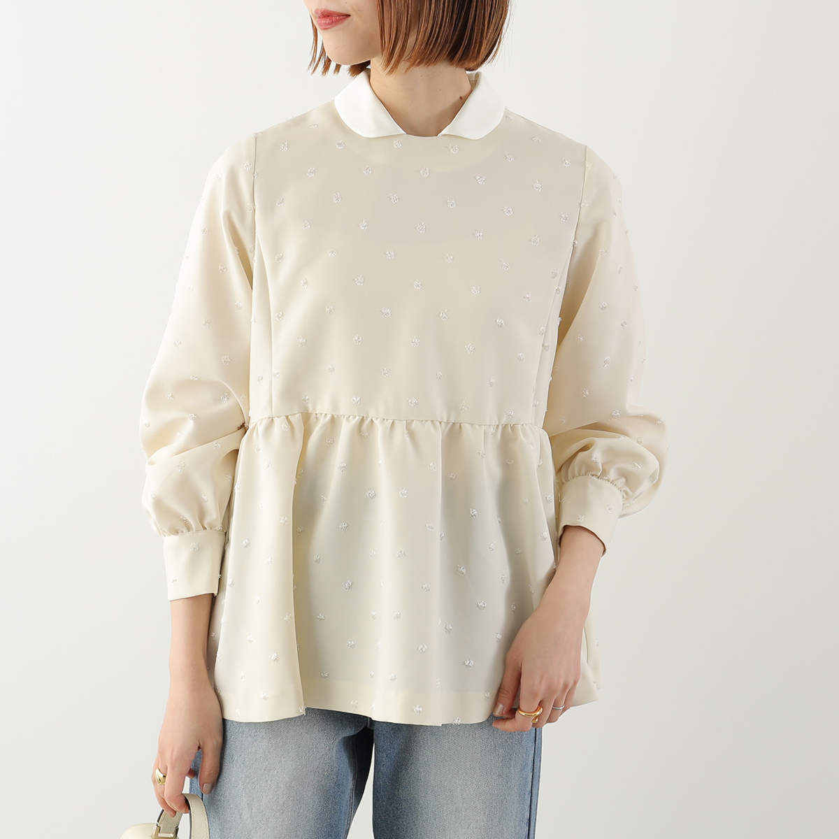 Sono（ソーノ） ブラウス SONO NAVY Harmony DOT JQ ハーモニー