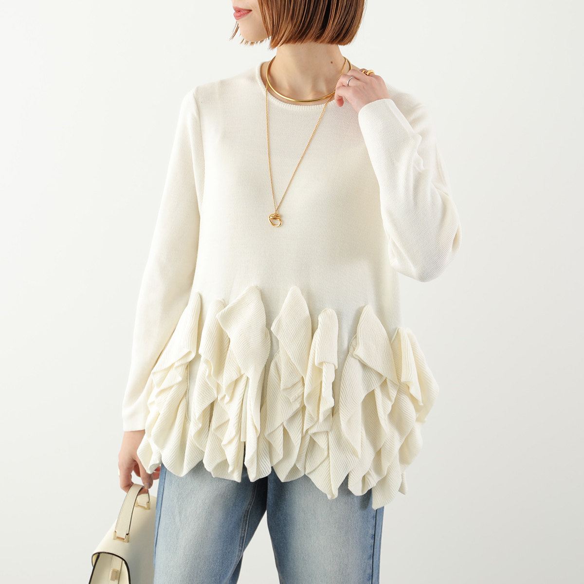 ヌメロヴェントゥーノ　ニットセーター　フリル　ラッフル　ショート丈　ウール　38 楽天市場】ヌメロヴェントゥーノ ニット（ニット・セーター｜トップス