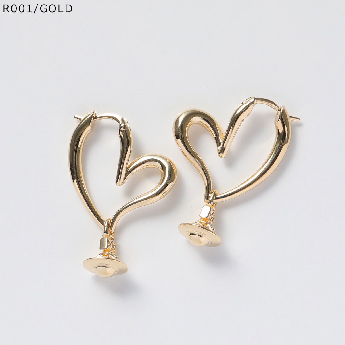 美品ヴィヴィアンウエストウッド　ハート フープ ゴールドカラー ピアス ヴィヴィアンウエストウッド ピアス アクセサリー レディース プリシラ