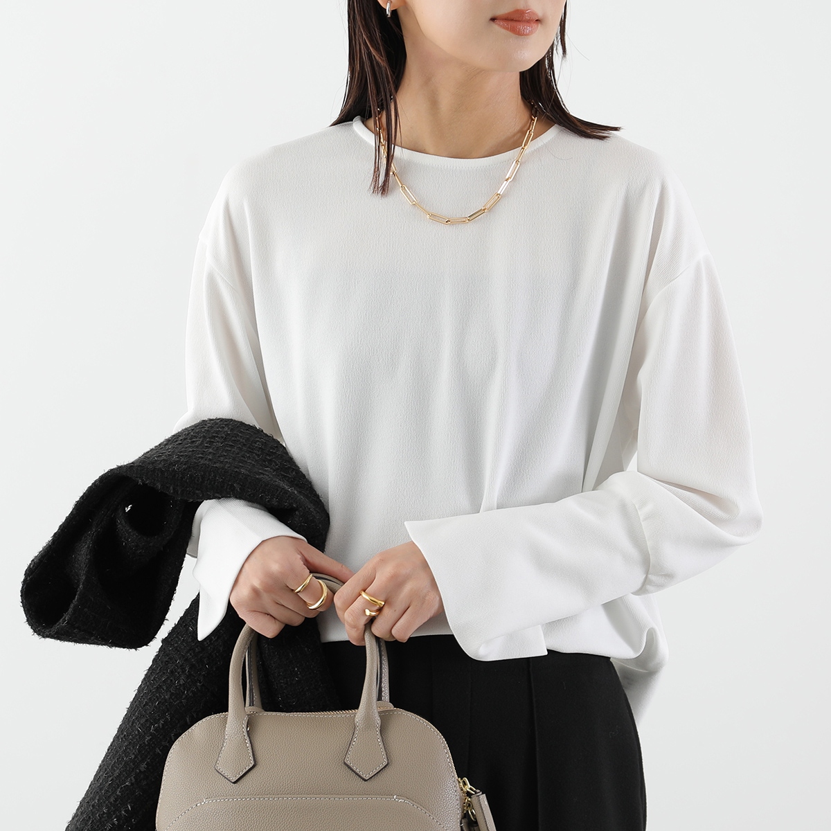 レディース CHIGNON シニヨン シアー カットT ブラウス ホワイト