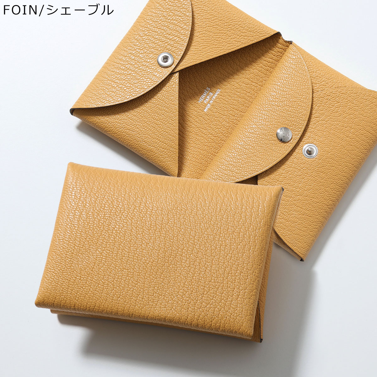 HERMES エルメス コインケース カルヴィデュオ CALVI DUO レディース シェーブル エバーカラー シャムキラ マダム レザー カードケース ミニ財布の画像
