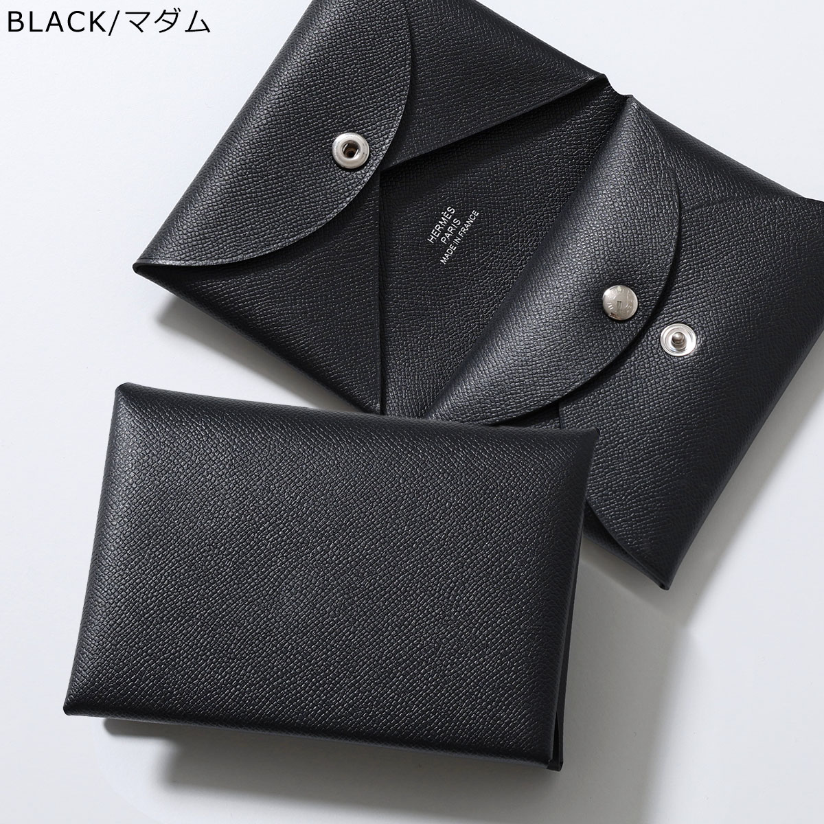 HERMES エルメス コインケース カルヴィデュオ CALVI DUO レディース シェーブル エバーカラー シャムキラ マダム レザー カードケース ミニ財布の画像