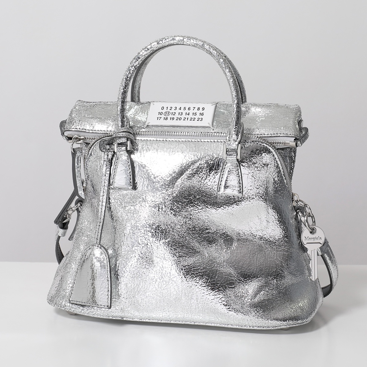 新品 Maison Margiela マルジェラ 5AC ミニ ライトグレー 白 メゾンマルジェラ/ハンドバッグ/5AC マイクロ/ライトグレー/レザー