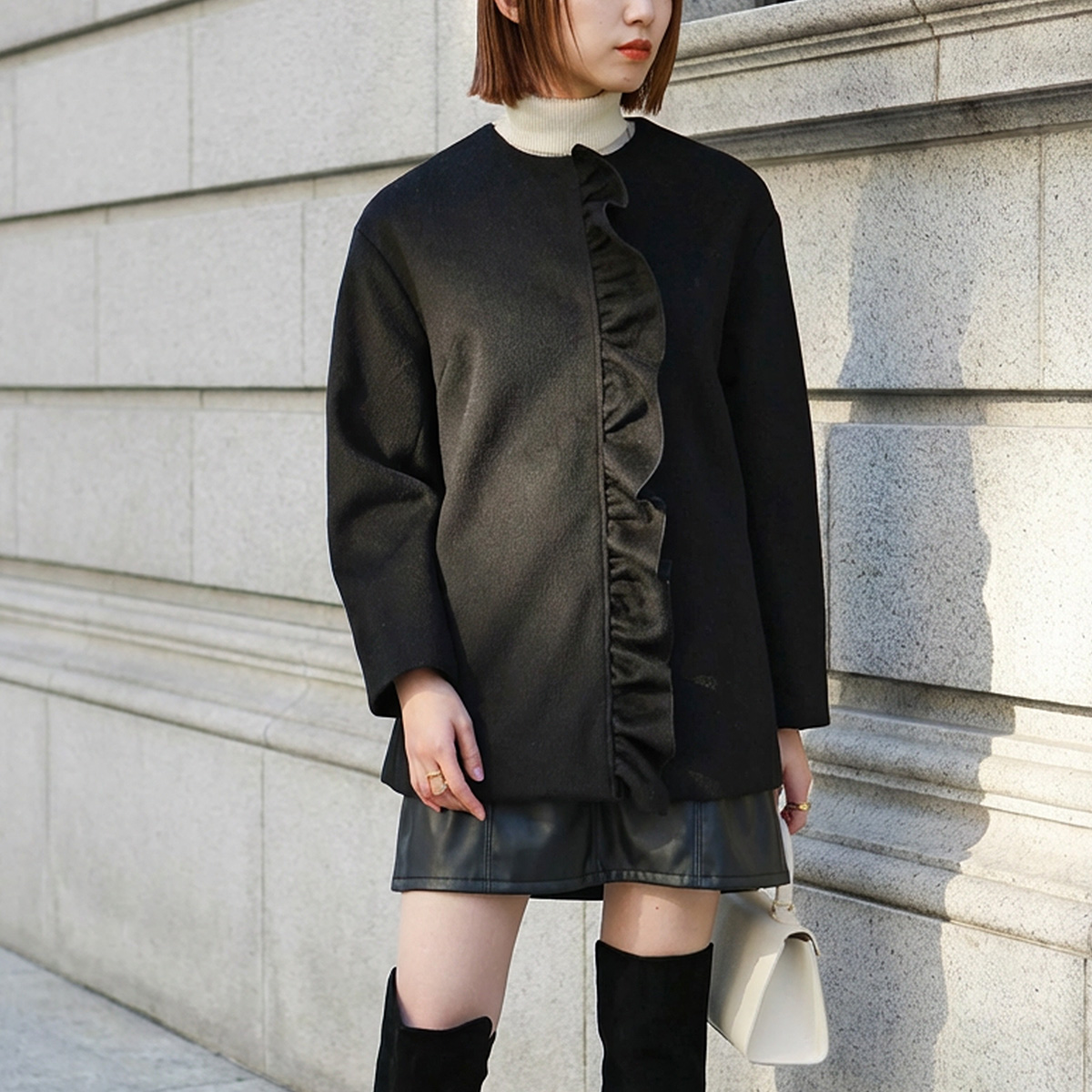PICCIN（ピッチン） ノーカラーコート 907460 レディース フロント