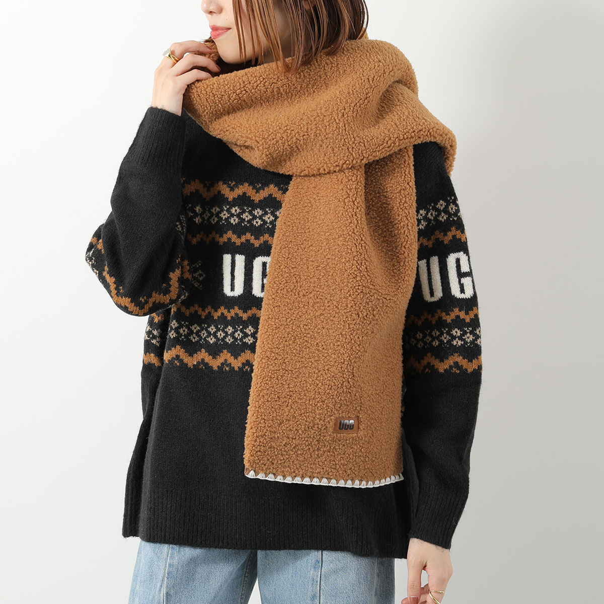 UGG（アグ） マフラー W UGGfluff SCALLOPED SCARF フラッフ