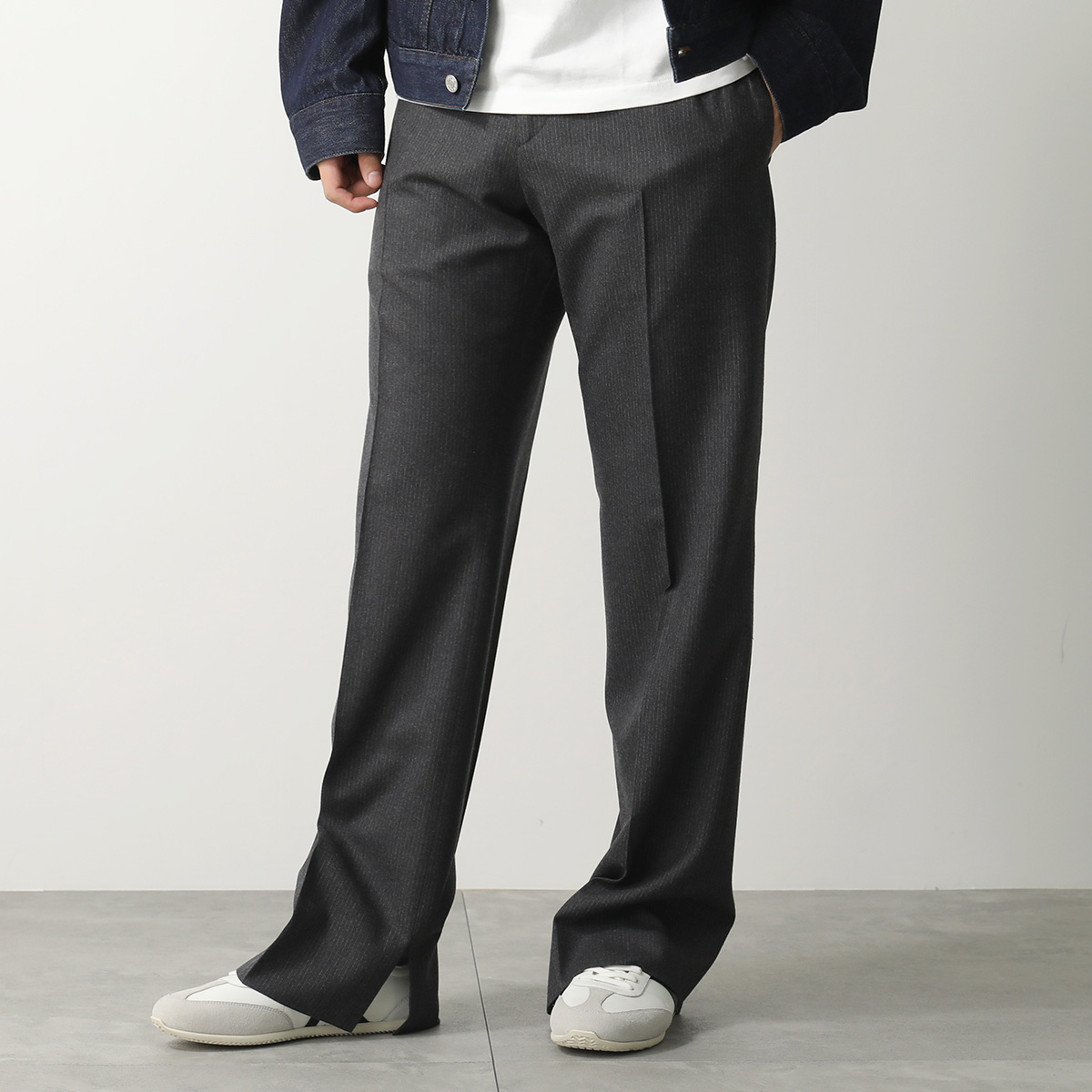 【美品】 JURGEN LEHL スラックス フランネルウール ブラック ウールフランネル ワンウォッシュ スラックス | Drummers (Men