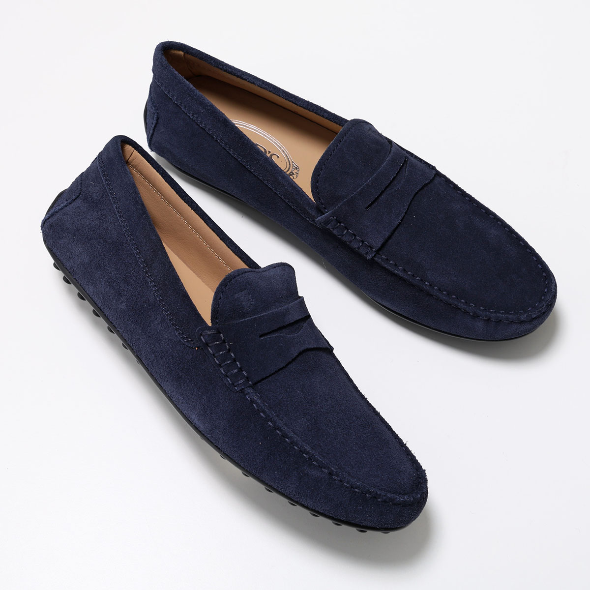 トッズ　ネイビースエード　ダブルT ローファー　2way スリッポン　紺 TOD'S（トッズ） TODS ローファー CITY GOMMINO シティ ゴンミーニ