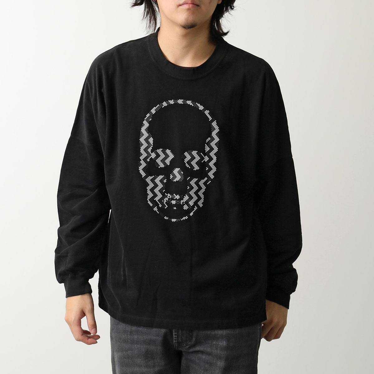 LUCIEN PELLAT FINETスカルプリント ブラック 長袖Tシャツ LUCIEN PELLAT FINETスカルプリント ブラック 長袖Tシャツ 【公式通販】