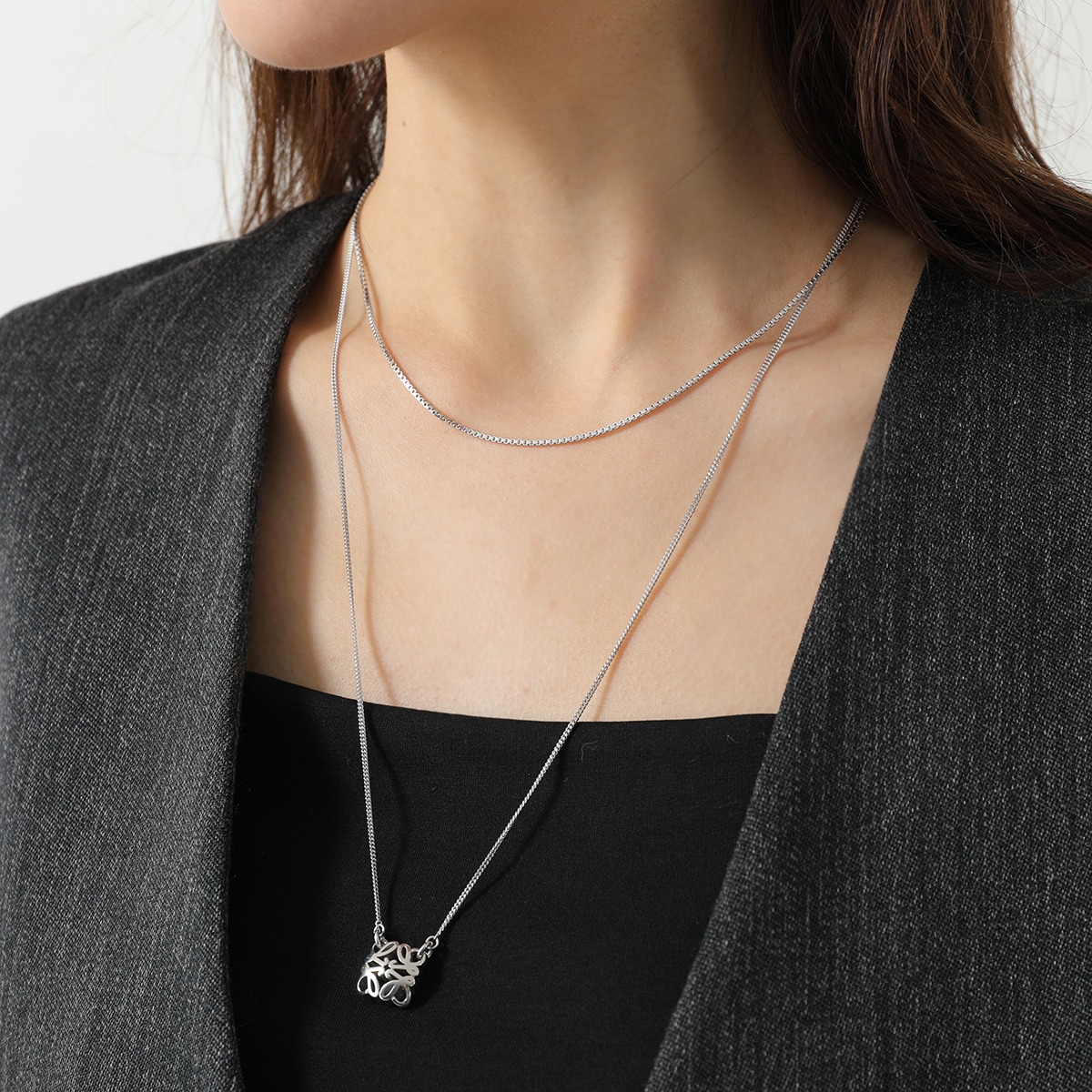 美品✨ ロエベ アナグラム レディース 24cm相当 LOEWE（ロエベ） ネックレス BOMBE ANAGRAM ボンベ アナグラム