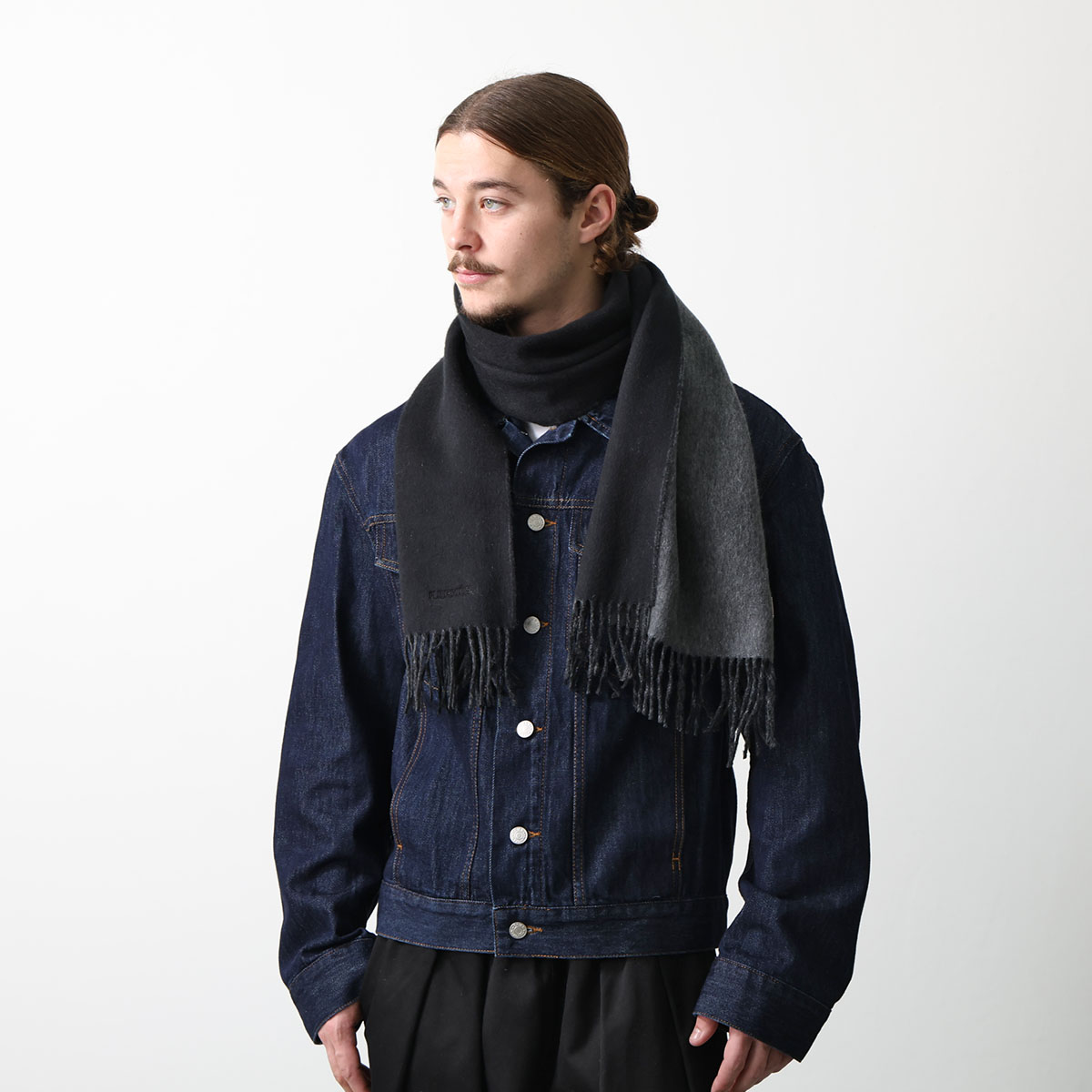 エルメス マフラー HERMES エルメス マフラー レクトヴェルソ ロゴ刺繍 カシミヤ100