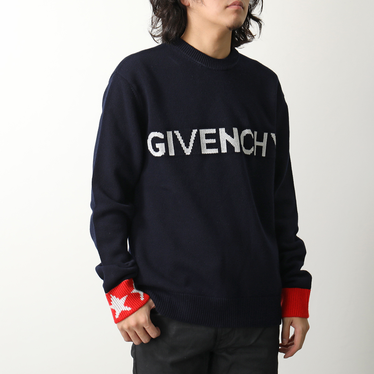 kee♡ GIVENCHYジバンシィ 4Gロゴジャガードニットセーター 美品♡GIVENCHYジバンシィ 4Gロゴジャガードニットセーター S ブラック