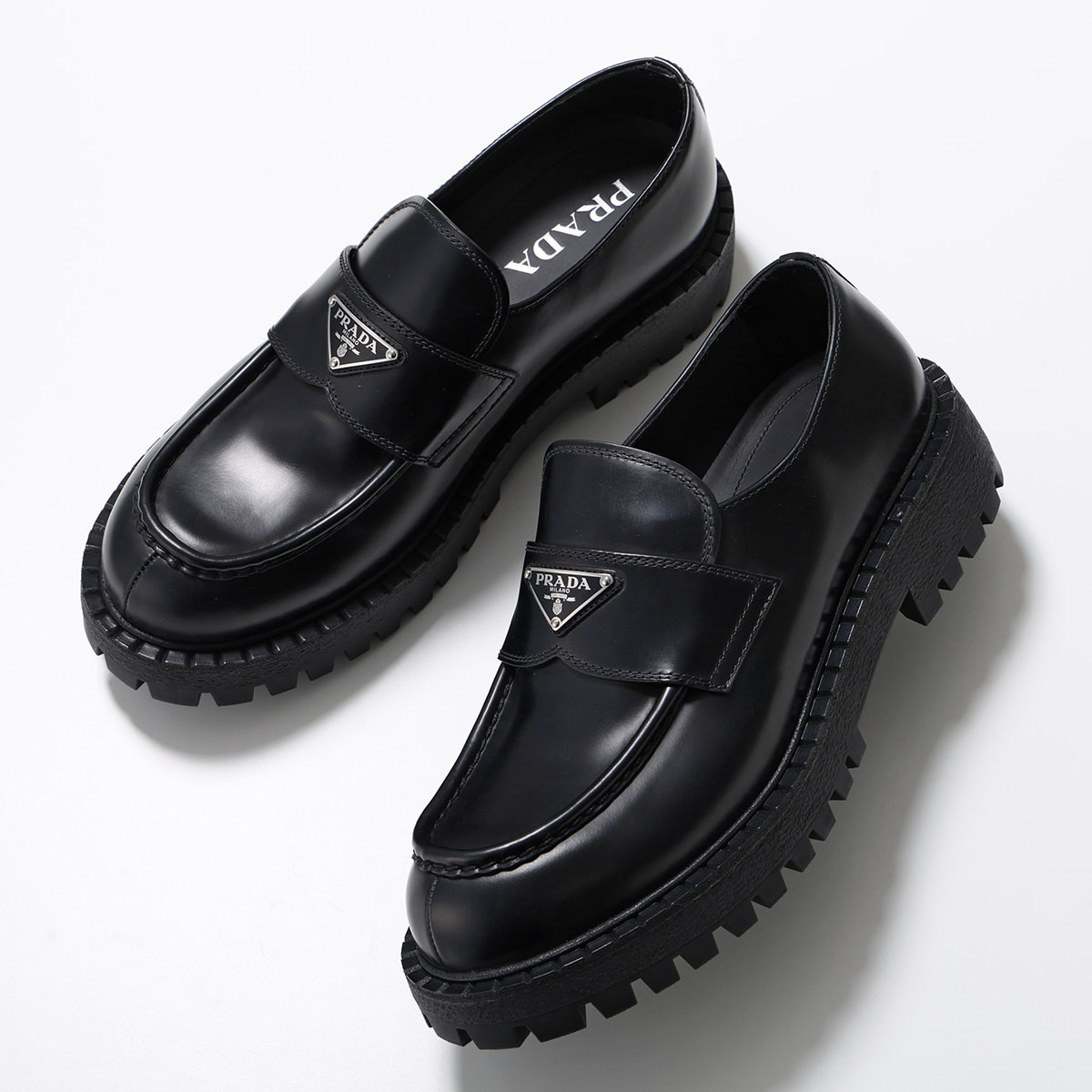 PRADA（プラダ） ローファー 2DE151 B4L メンズ レザー トライアングル