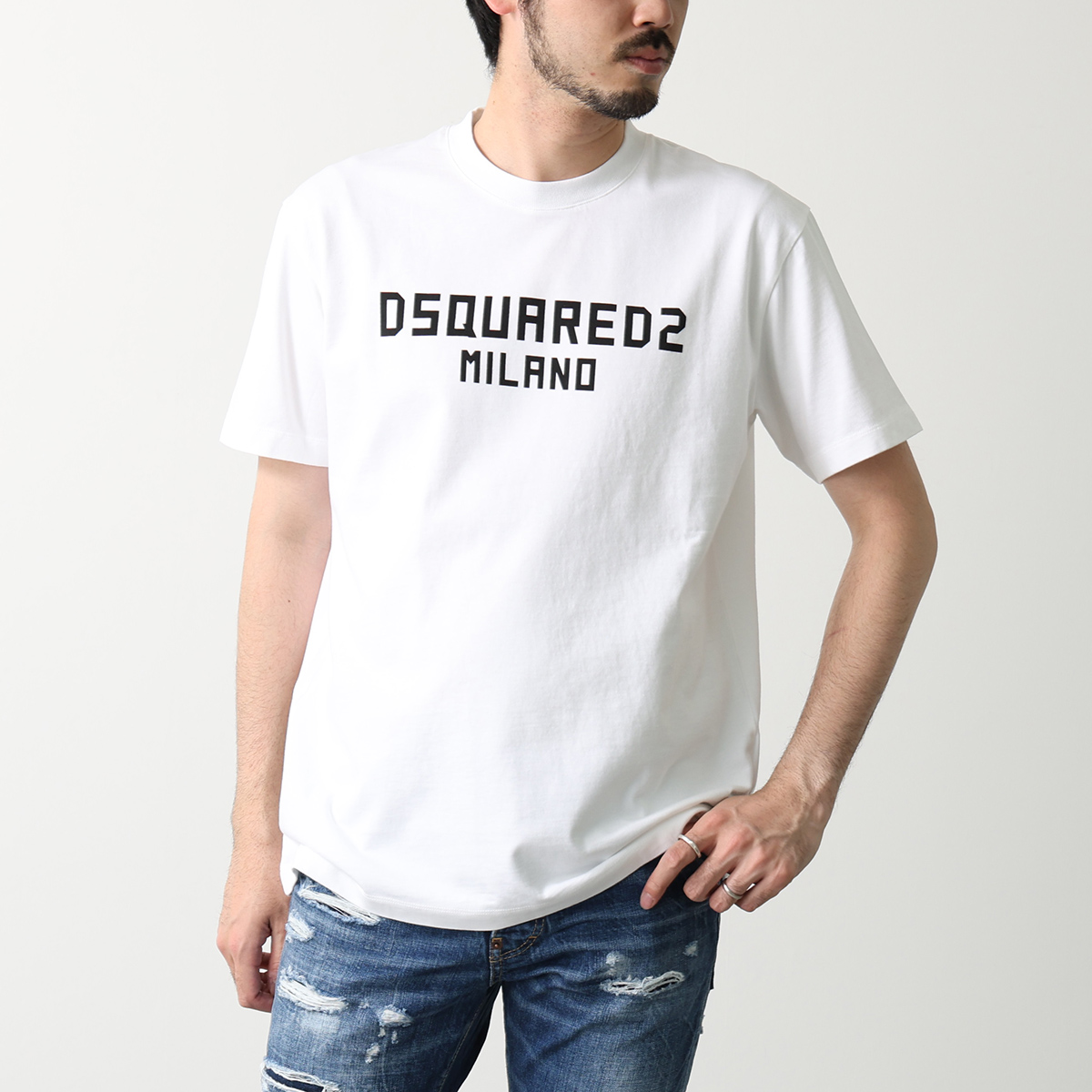 DSQUARED ディースクエアード Tシャツ・カットソー S 白 【古着】【中古】【送料無料】 中古・古着通販】DSQUARED2 (ディースクエアード) 半袖カットソー