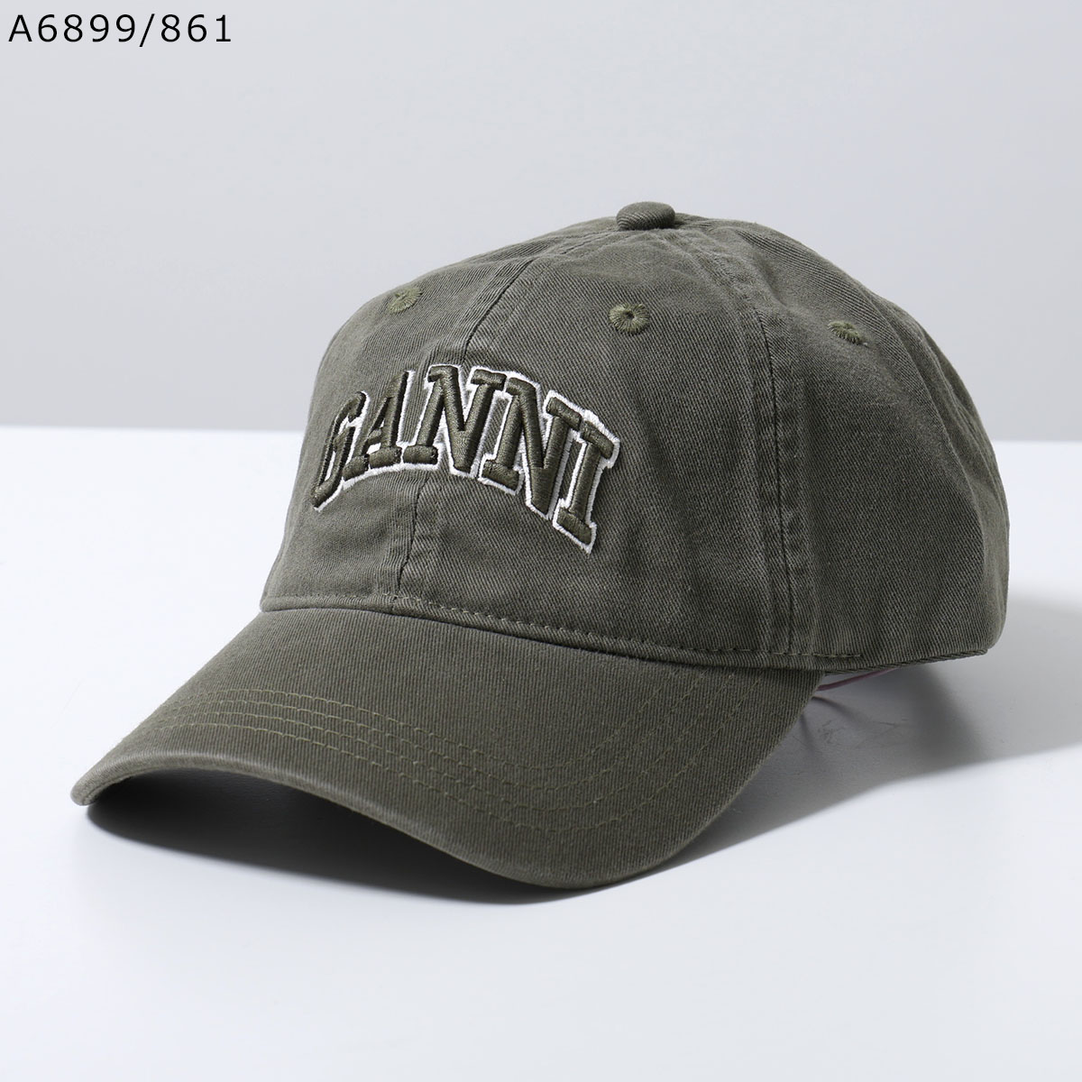 GANNI（ガニー） ベースボールキャップ Washed Cotton Canvas Cap Emb