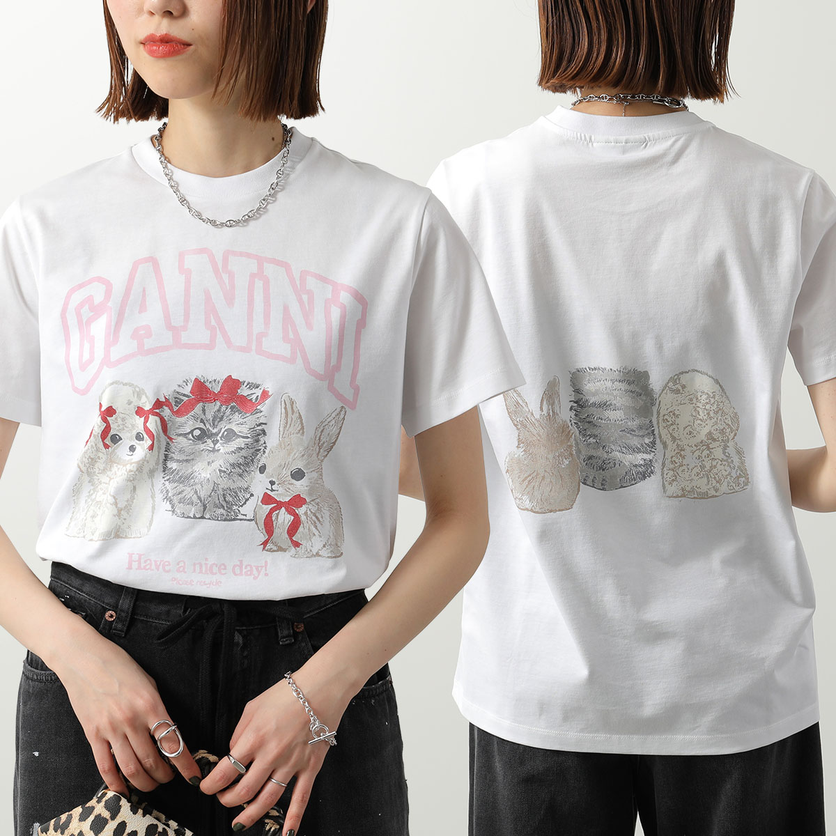 GANNI（ガニー） Tシャツ Basic cotton Jersey T-shirt A1050029