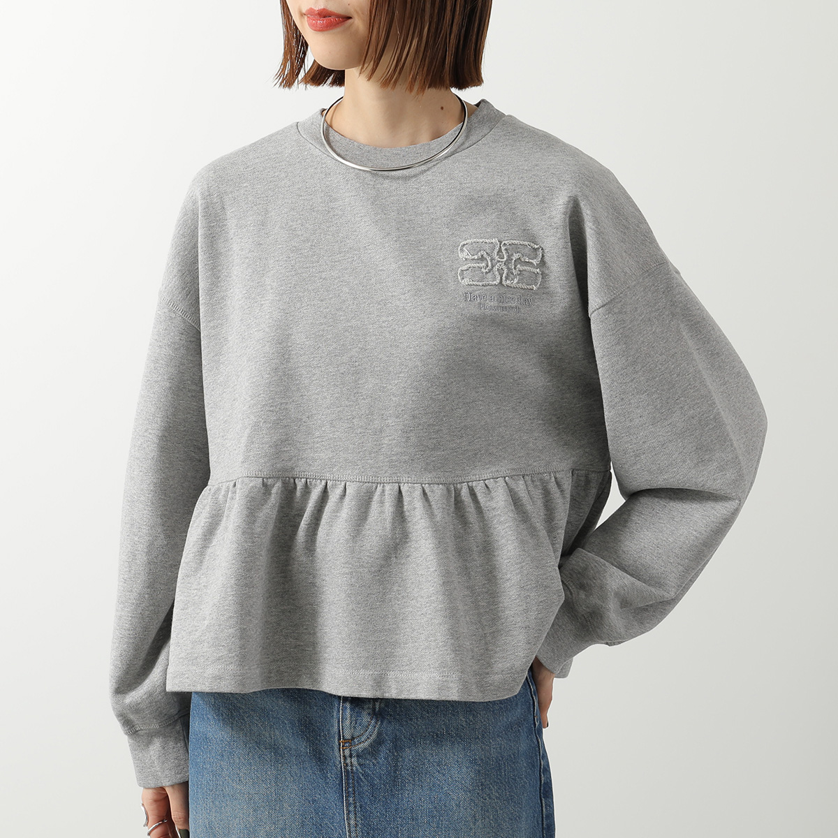 GANNI（ガニー） スウェット Isoli crewneck with Peplum A1060032