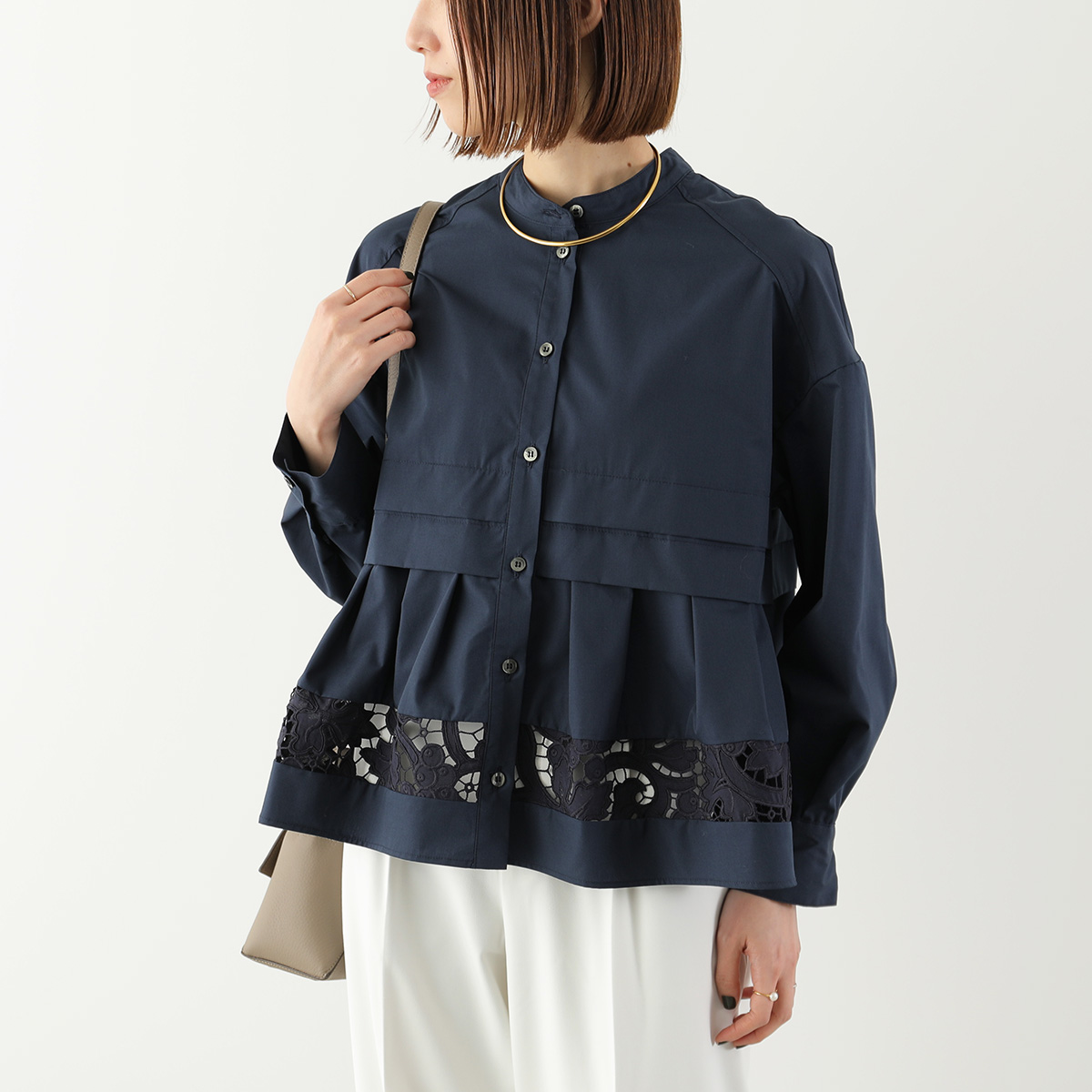 Trois trois トロワ ブラウス T261-81005 レディース フラワーレース